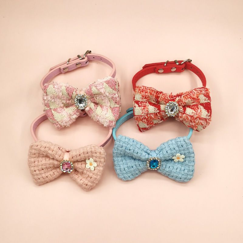 Sweet Pu Leather Bow Knot Pet Collar