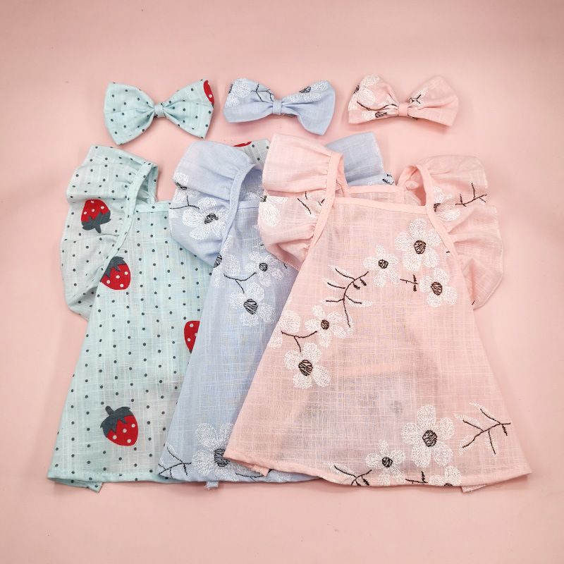 Sweet Cotton Flower Strawberry Pet Clothing