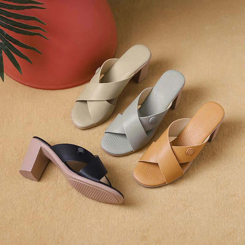 Women's Casual Vintage Style Color Block Round Toe Fashion Sandals