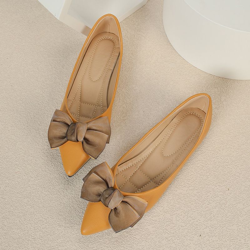Women's Casual Vintage Style Solid Color Point Toe Flats