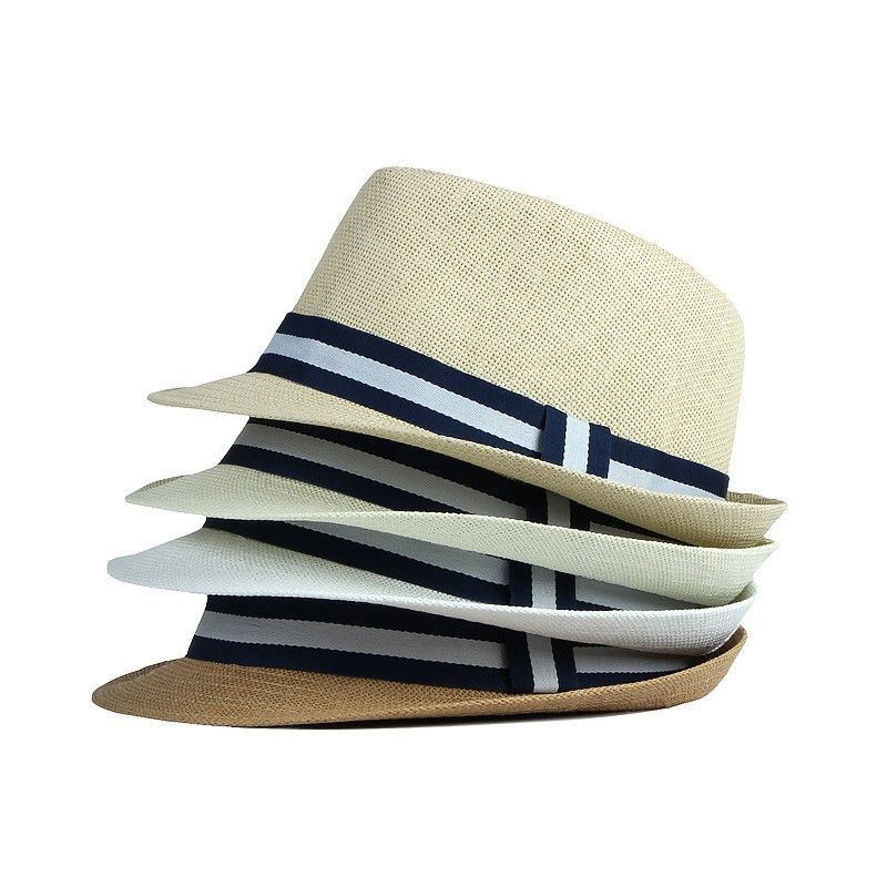 Hommes Style Simple Style Classique Couleur Unie Sertissage Chapeau De Paille