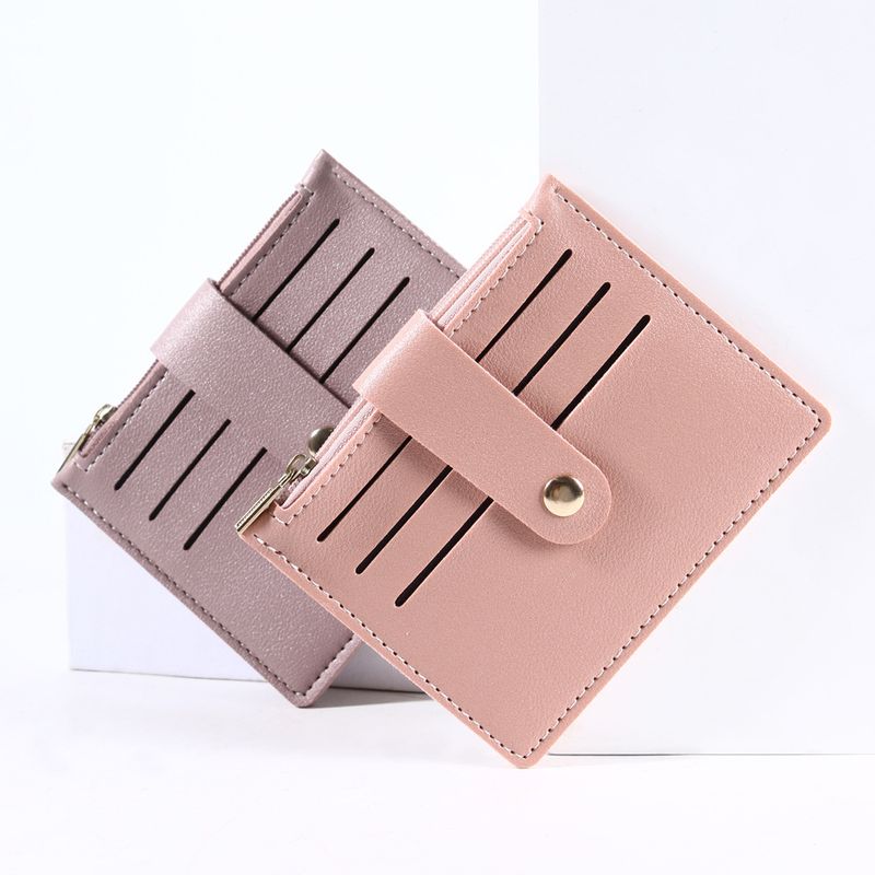 Unisex Solid Color Pvc Open Card Holders