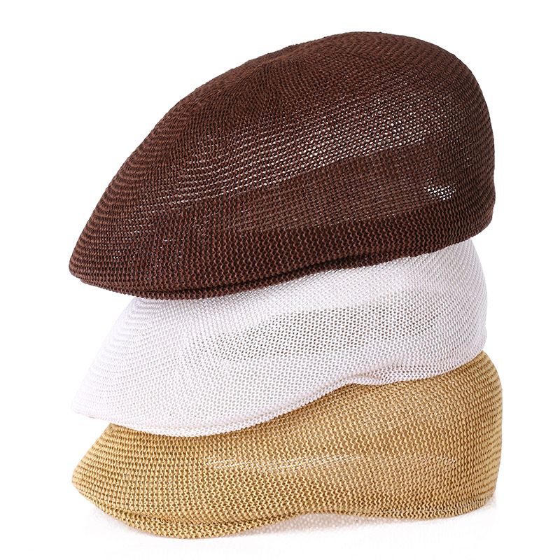 Unisex Vintage Style Solid Color Flat Eaves Beret Hat