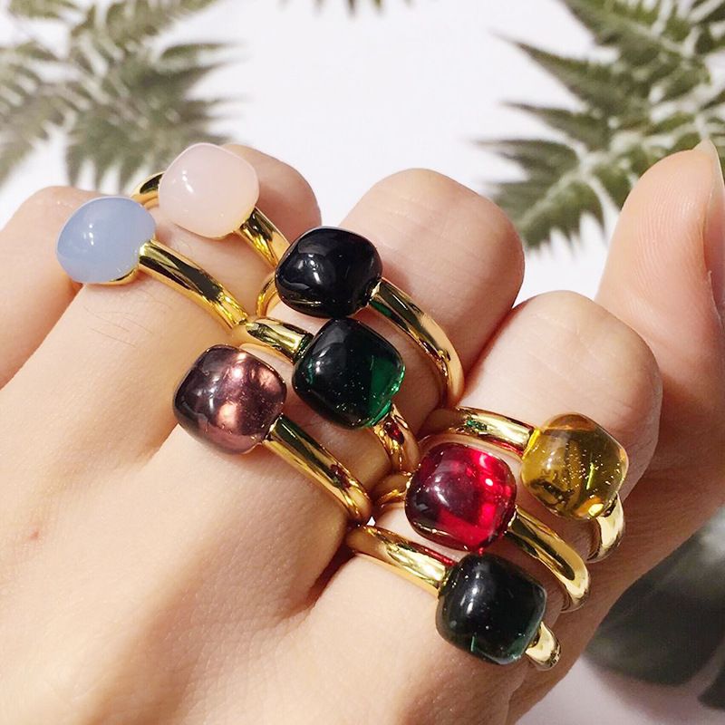 Commute Round Alloy Inlay Artificial Crystal Women's Rings