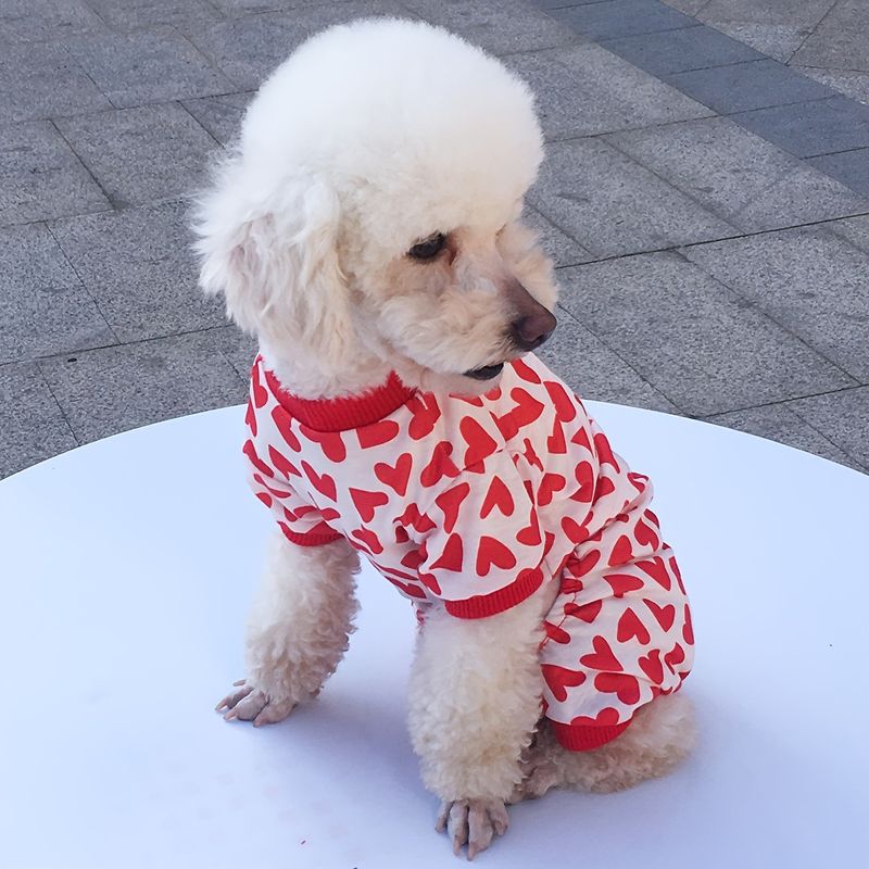 Casual Cute Polyester Valentine's Day Heart Shape Pet Clothing