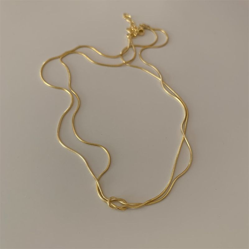 304 Stainless Steel 18K Gold Plated Simple Style Plating Solid Color Necklace