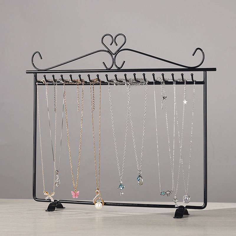 Simple Style Solid Color Iron Jewelry Rack