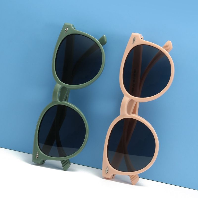 Simple Style Solid Color Tac Round Frame Full Frame Kids Sunglasses