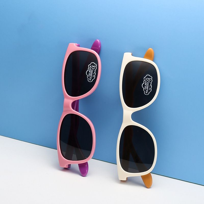Cartoon Style Cute Color Block Pc Oval Frame Full Frame Kids Sunglasses