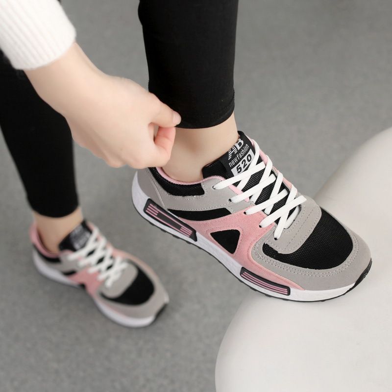 Women's Casual Color Block Round Toe Skate Shoes