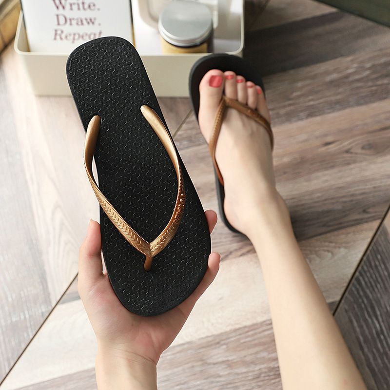 Unisex Vacation Solid Color Point Toe Flip Flops