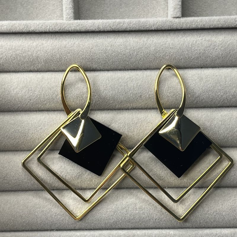 1 Pair Vintage Style Rhombus Plating Copper Drop Earrings