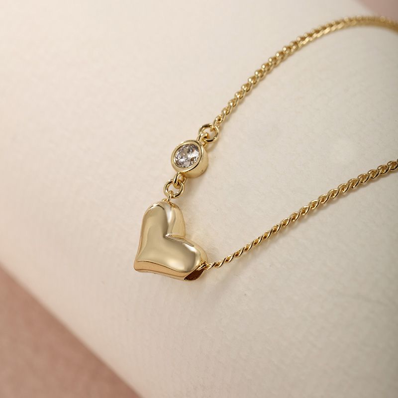 Cute Xuping Sweet Heart Shape Alloy Copper Alloy Plating Inlay Artificial Gemstones Valentine's Day Women's Necklace