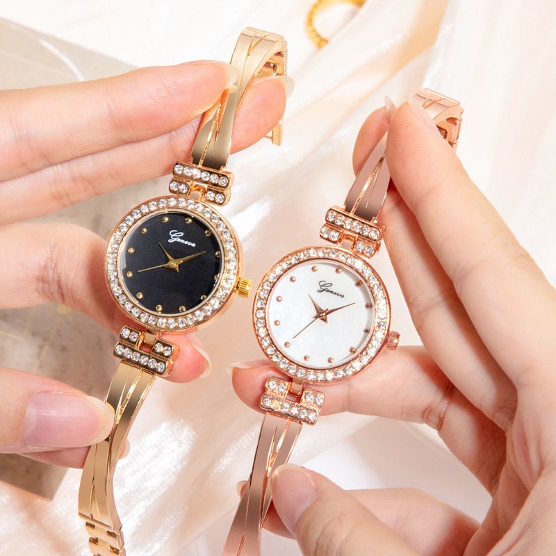 Vintage Style Color Block Jewelry Buckle Quartz Women's Watches