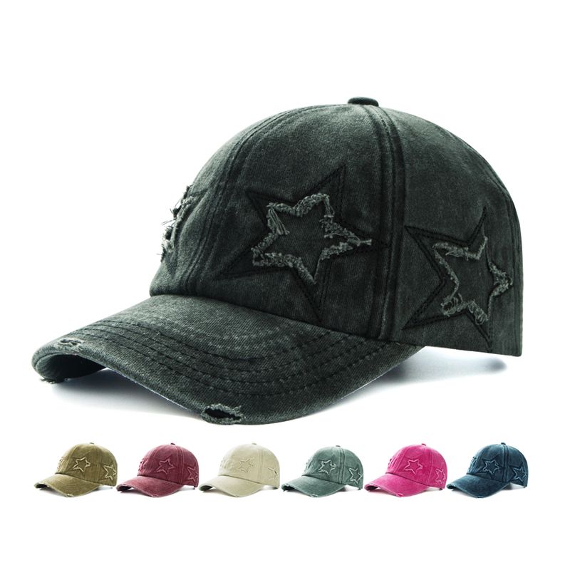 Unisex Simple Style Pentagram Curved Eaves Baseball Cap