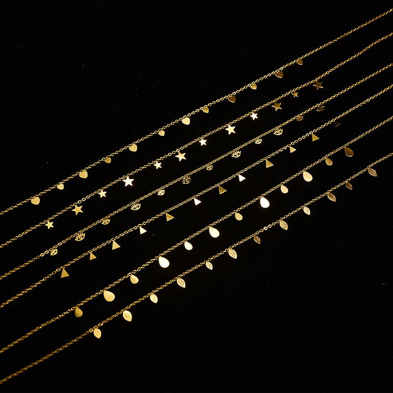 Mode Geometrisch Titan Stahl Halskette Mit Anhänger