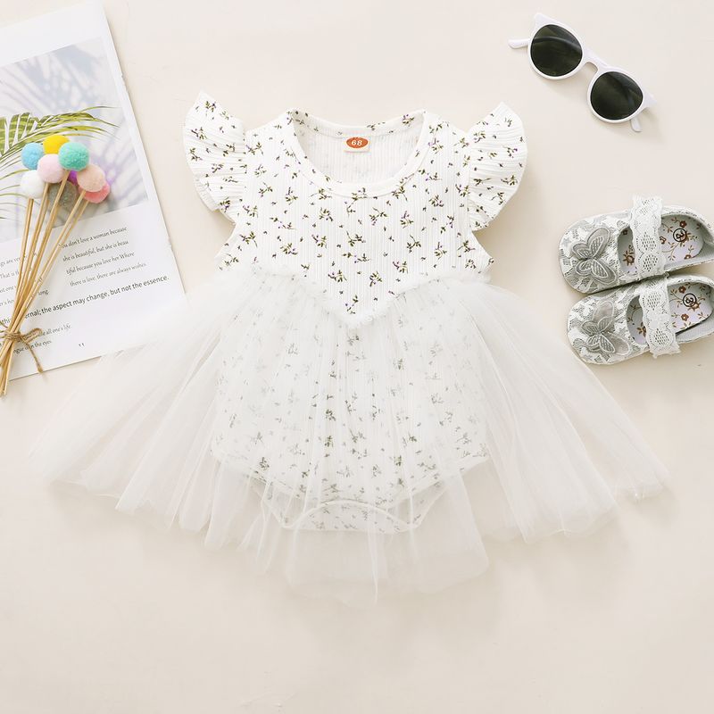 Simple Style Solid Color Cotton Girls Dresses