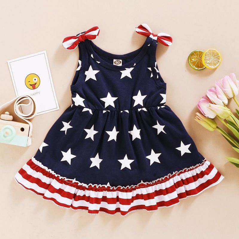 Cute Printing Cotton Girls Dresses