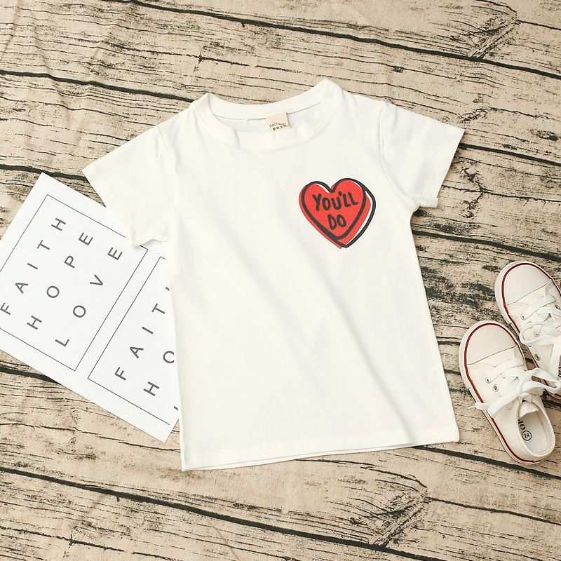 Casual Heart Shape Cotton T-shirts & Shirts