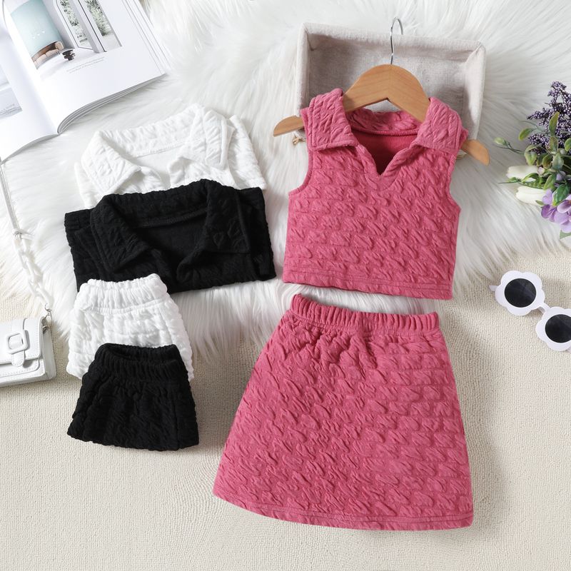 Cute Solid Color Cotton Girls Dresses