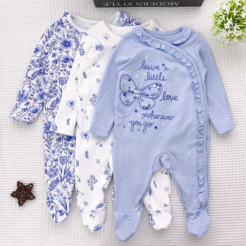 Cute Letter Butterfly Cotton Jumpsuits