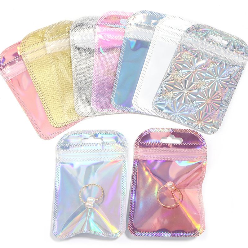 Simple Style Solid Color Printing Jewelry Packaging Bags