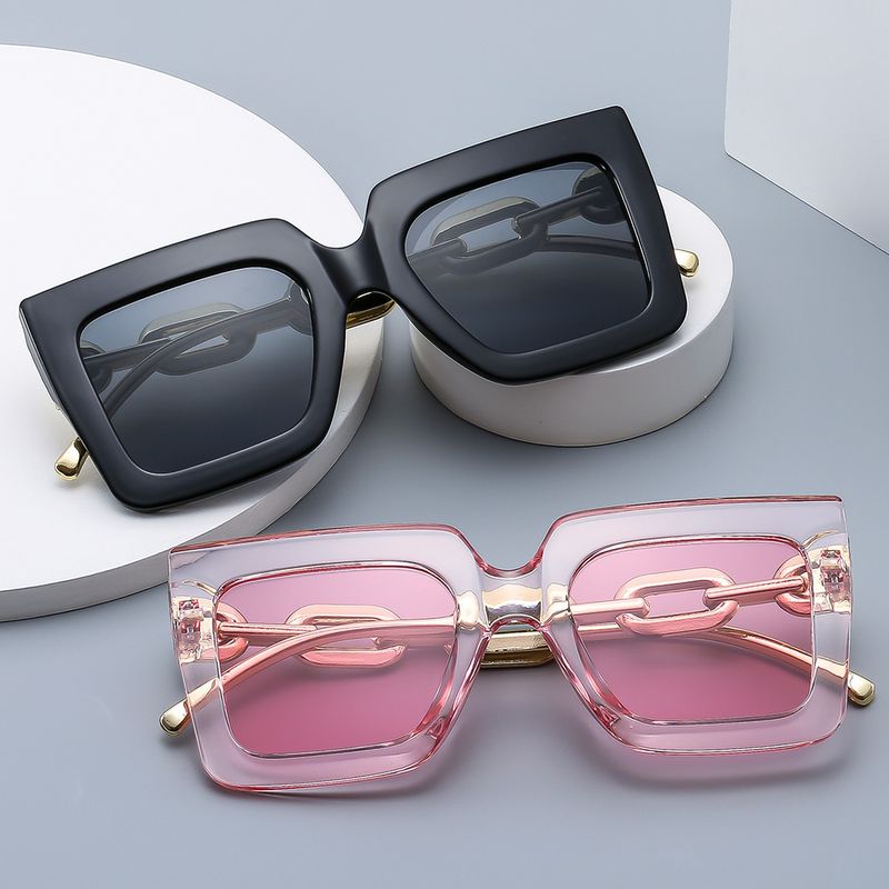 Retro Sweet Solid Color Ac Square Full Frame Women's Sunglasses