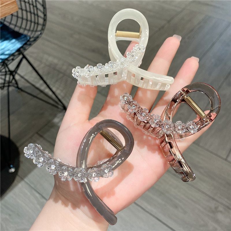Women's Sweet Simple Style Flower Plastic Hair Claws