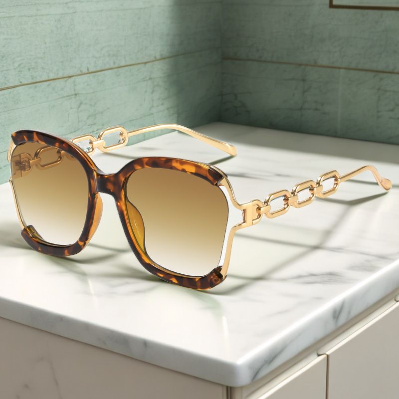 Elegant Einfarbig Pc Quadrat Halbbild Sonnenbrille Der Frauen