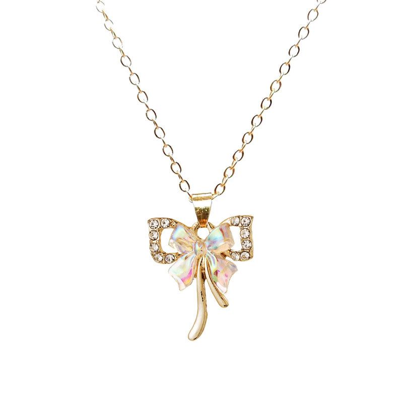 1 Piece Fashion Bow Knot Alloy Plating Inlay Zircon Women's Pendant Necklace