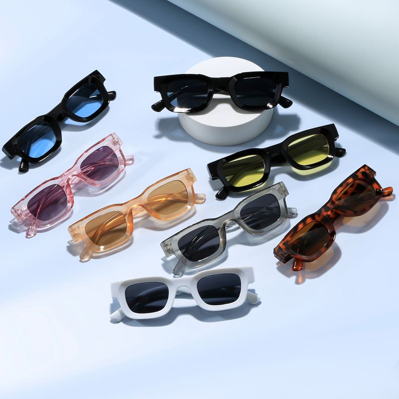 Mode Einfarbig Harz Quadrat Vollbild Sonnenbrille Der Frauen