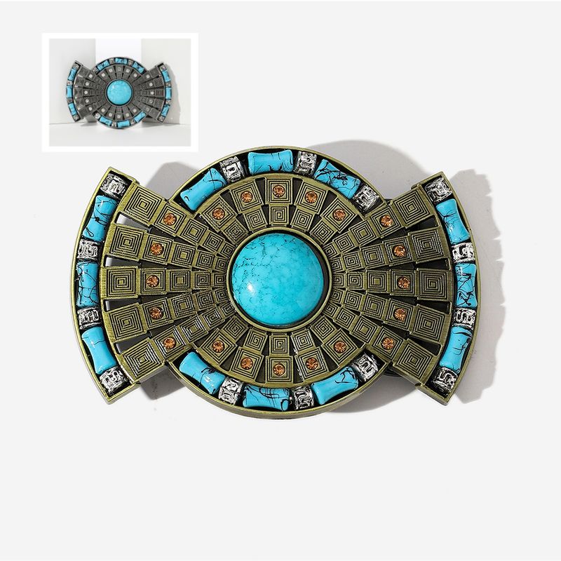 1 Piece Alloy Turquoise Rhinestones Geometric Retro Ethnic Style