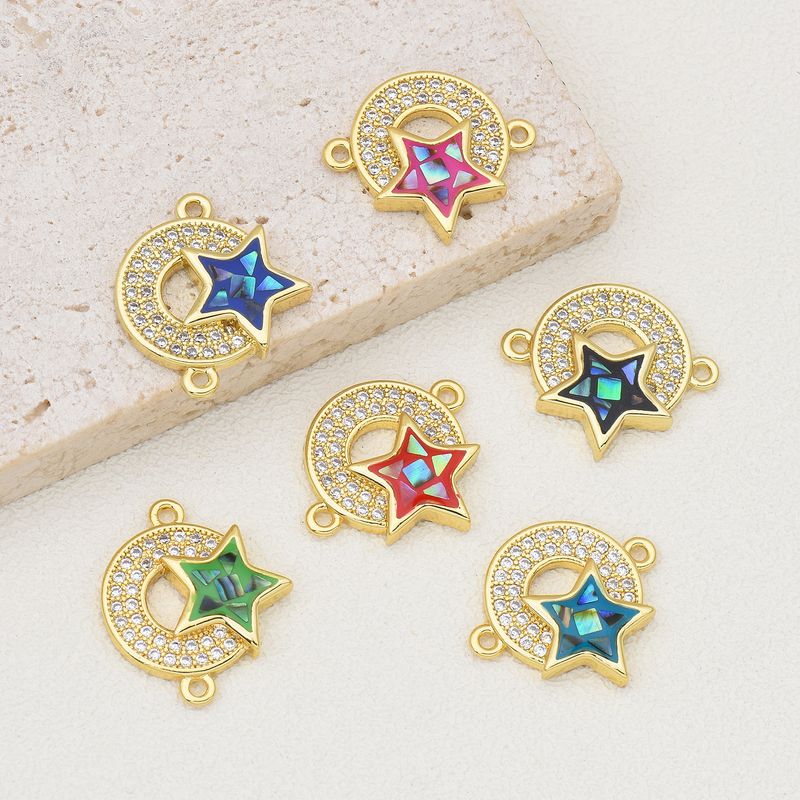 1 Piece Simple Style Star Copper Enamel Jewelry Accessories Jewelry Accessories