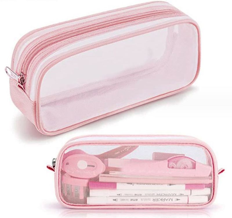 Solid Color Net Class Learning Basic Pencil Case