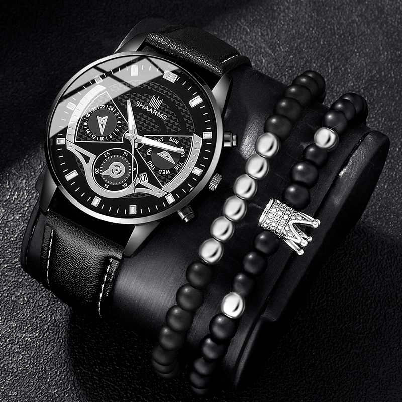 Casual Geometric Buckle Quartz Men's Watches