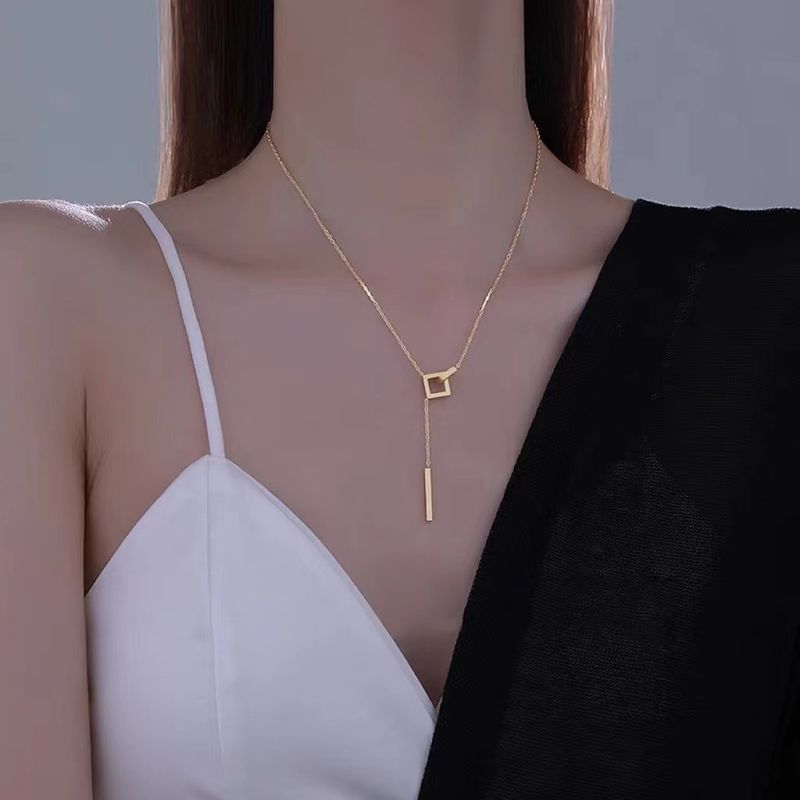 Rostfreier Stahl 18 Karat Vergoldet Einfacher Stil Überzug Geometrisch Halskette