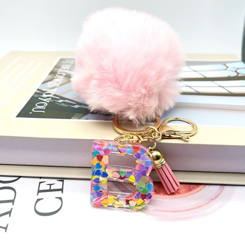 Luxurious Letter Colorful Arylic Unisex Bag Pendant Keychain