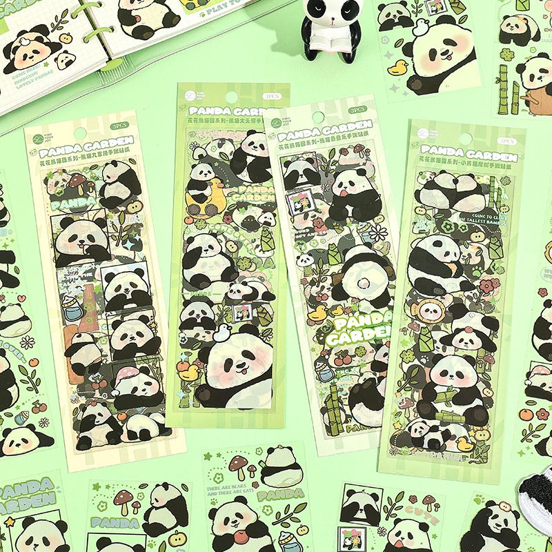 1 Pieza Dibujos Animados Panda Clase Aprendiendo Pvc Lindo Pastoral Pegatinas