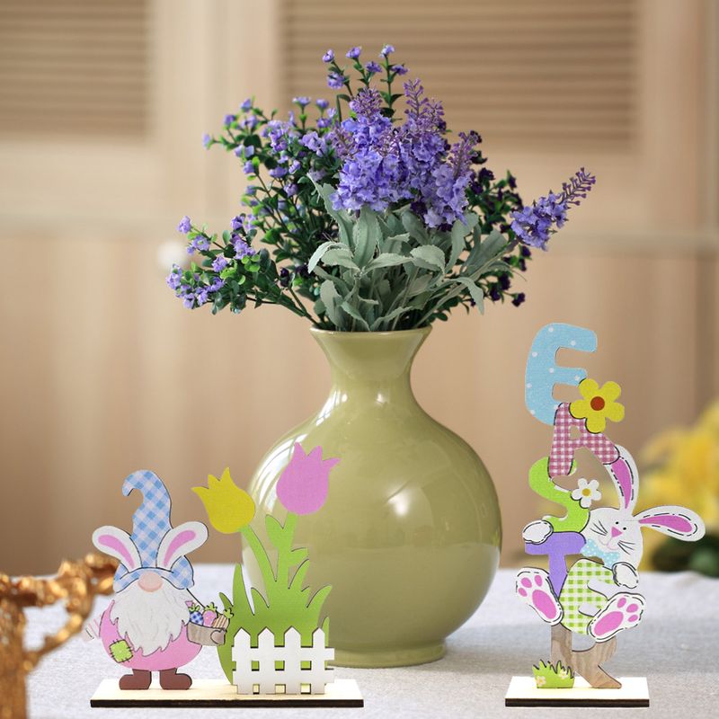 Simple Style Rabbit Letter Flower Wood Ornaments