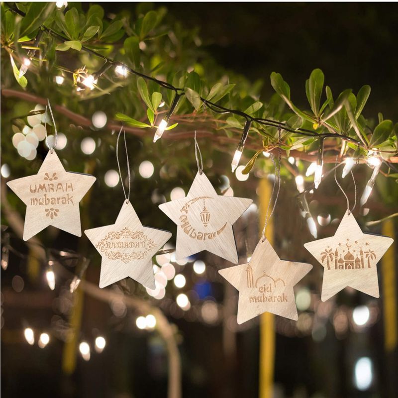 Simple Style Letter Star Wood Pendant