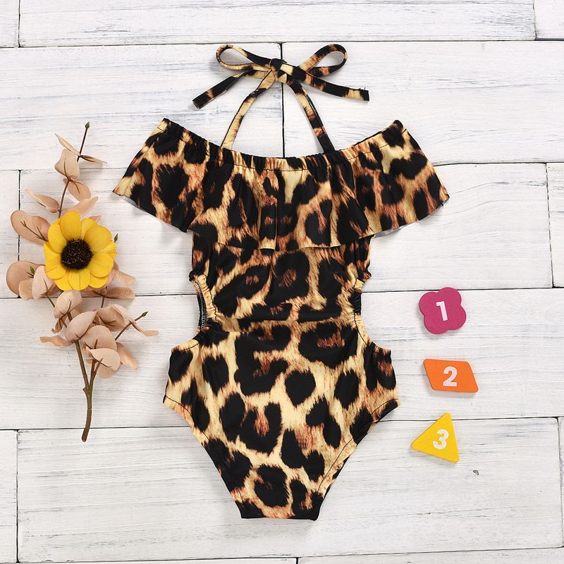 Girl's Leopard One-pieces Kids Swimwear