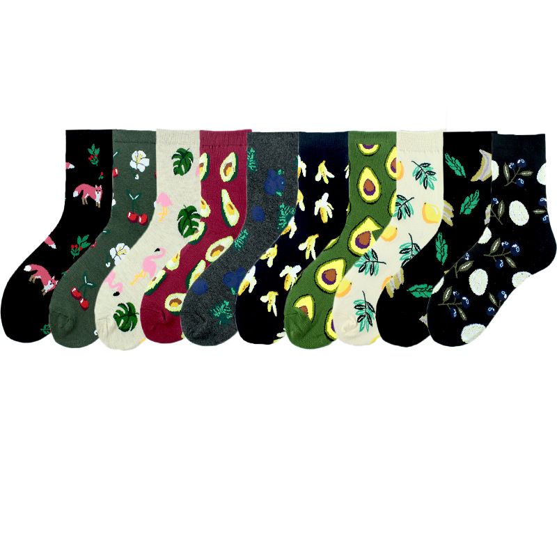 Women's Simple Style Classic Style Commute Color Block Cotton Printing Crew Socks A Pair