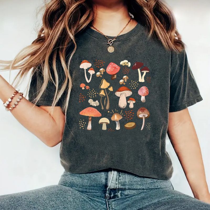 Women's T-shirt Short Sleeve T-shirts Streetwear Mushroom