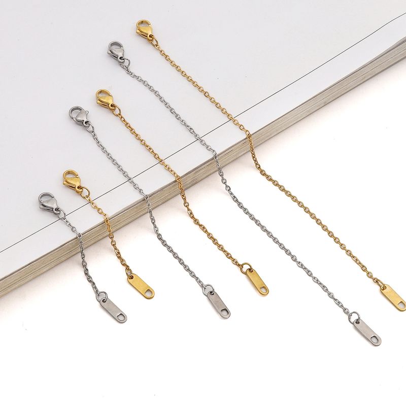 1 Piece Stainless Steel Solid Color Extension Chain Simple Style
