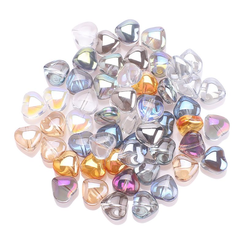 50 Stück/Paket 8*5mm Glas Glas Herzform Perlen