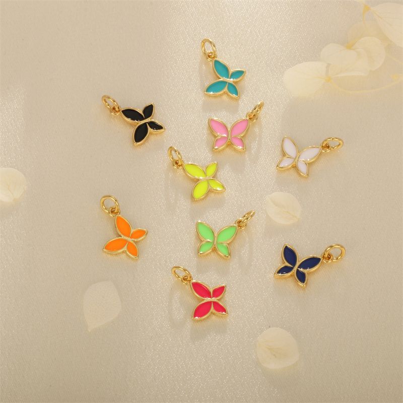 1 Piece Ig Style Cute Romantic Butterfly Copper Enamel Plating Jewelry Accessories