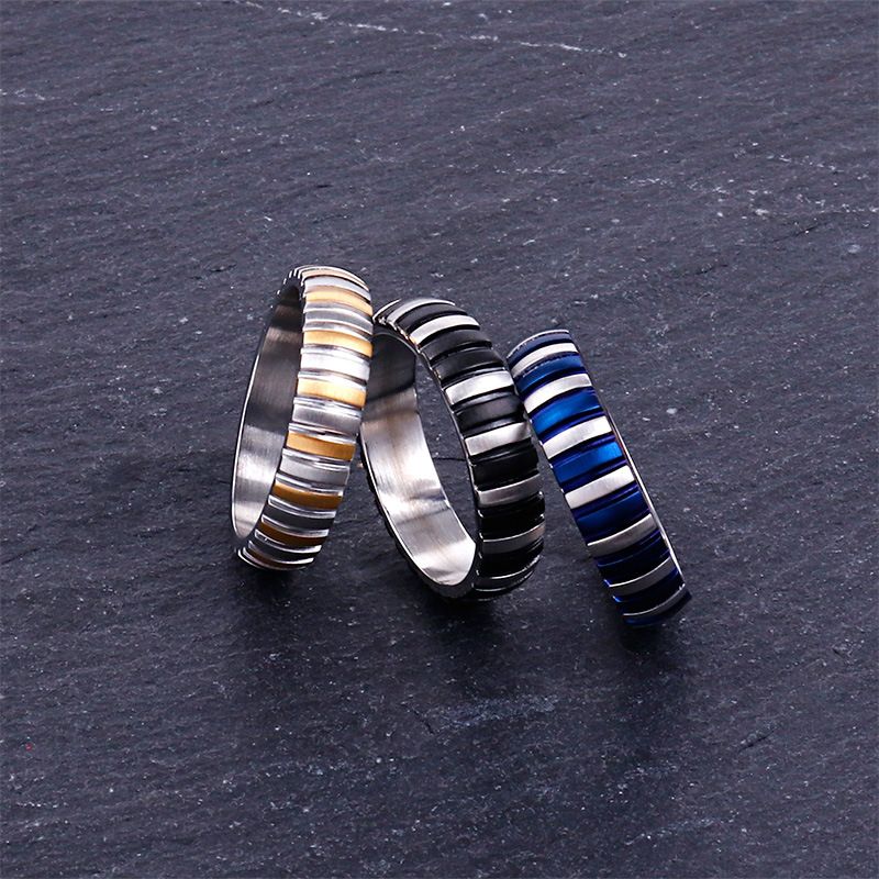 Punk Simple Style Geometric Stainless Steel Plating Men's Rings