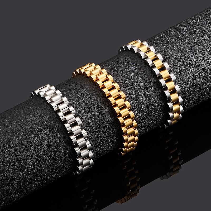 Titanium Steel 18K Gold Plated Simple Style Plating Geometric Rings Bracelets
