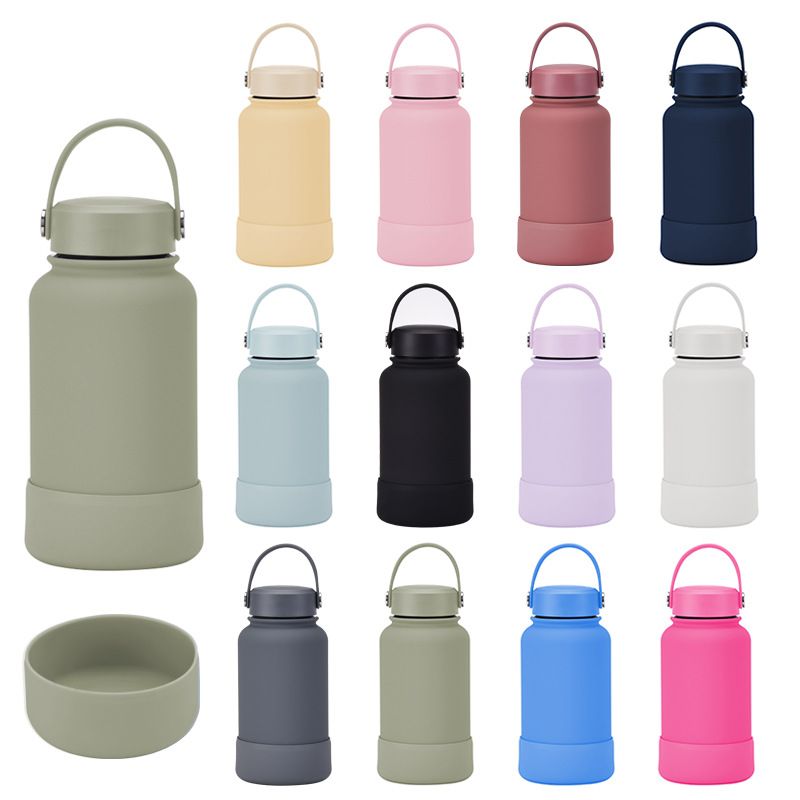 Casual Solid Color Stainless Steel Silica Gel Water Bottles 1 Piece