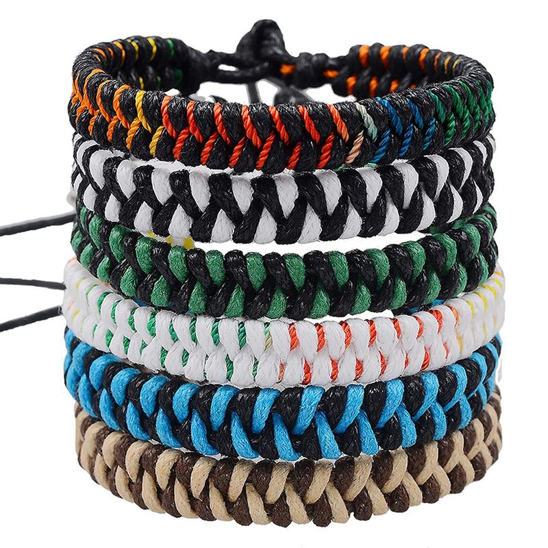 Style Ethnique Géométrique Corde De Coton Tricot Unisexe Bracelets